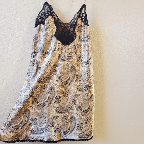 Lucie Ann II Vintage Paisley Silky Floral Lace Slip Top Nighty Teddy Lin… - Picture 6 of 16